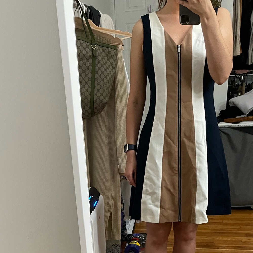 Ann taylor color block sleeveless zipup dress